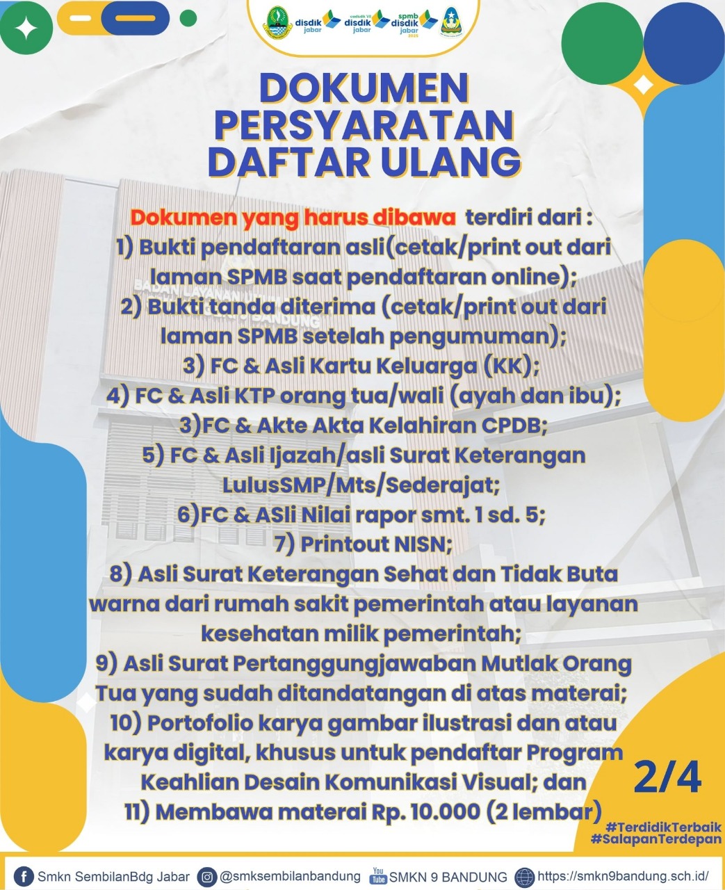 Dokumen persyaratan daftar ulang
